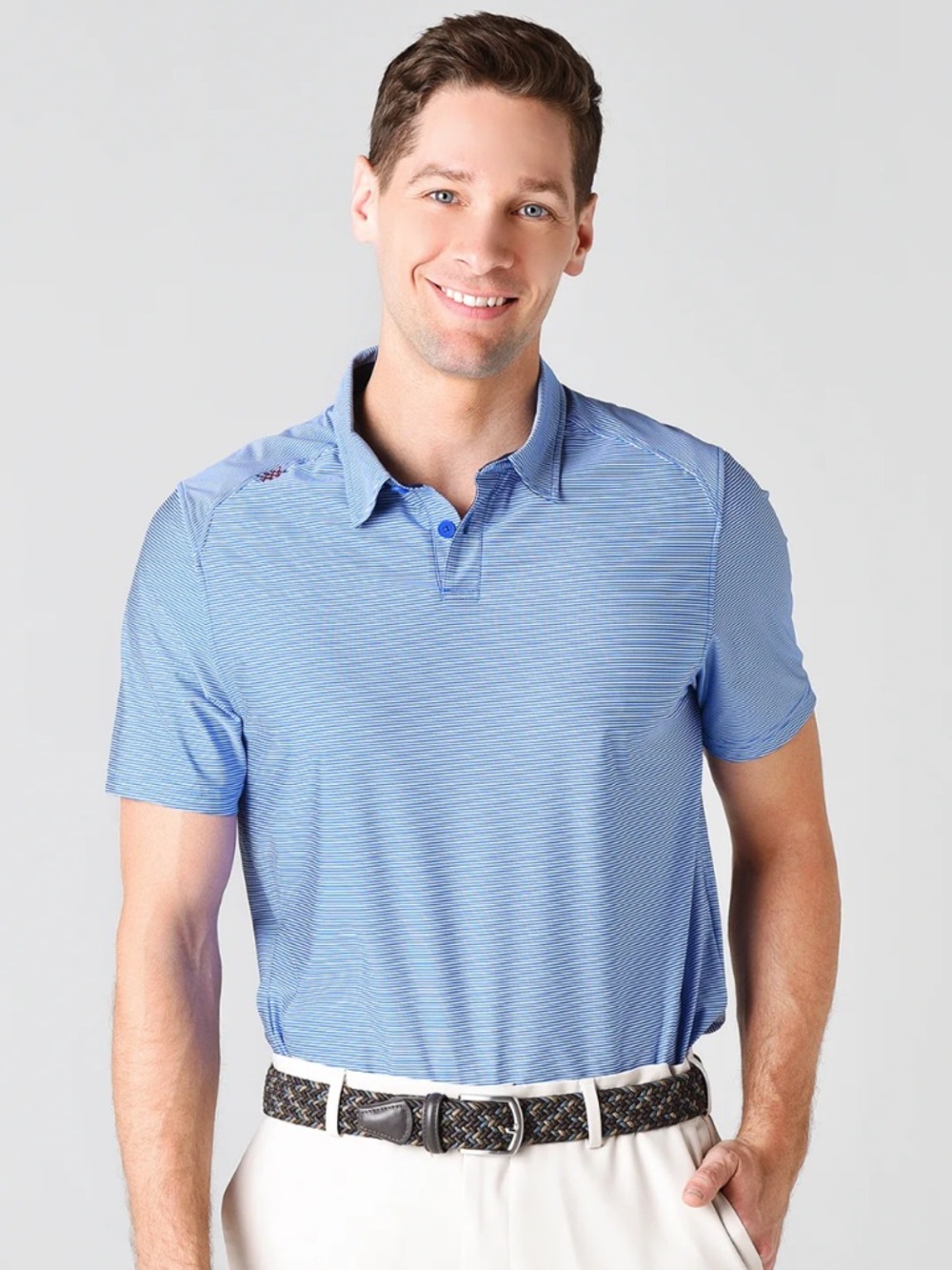 RHONE Men's Rhone Commuter Sport Polo Blue Striped Sz XXL Golf Performance